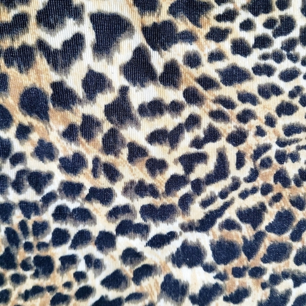 Vintage JAIPUR woman's Leopard Print Short Sleeve Stretchy Top Size Medium - Picture 6 of 10